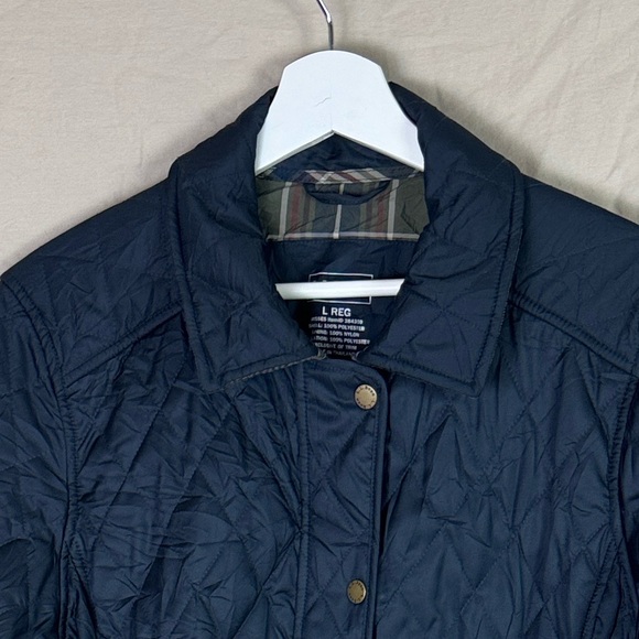 LLBean quilted riding barn jacket navy blue women’s large - Picture 2 of 14